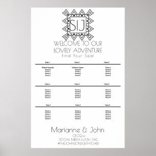 Minimalistisch deco Heart Wedding Logo Poster
