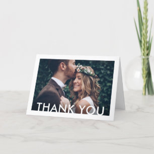 Minimalistisch Deco Typografie 2 Foto vouded Weddi Bedankkaart