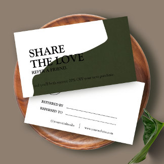 Minimalistisch delen van de referentiekaart voor l aanbevelingskaartje