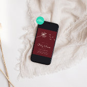 Minimalistisch Dendelion Maroon Baby shower Kaart