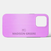 Minimalistisch design roze monogram Case-Mate iPhone case (Achterkant (horizontaal))