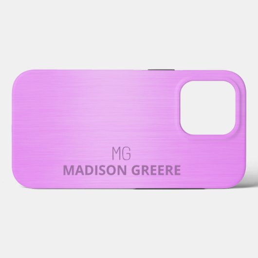 Minimalistisch design roze monogram Case-Mate iPhone case (Achterkant (horizontaal))