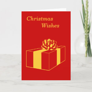 Minimalistisch design verpakt gouden cadeau voor K Feestdagen Kaart