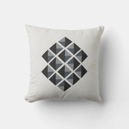 Minimalistisch diamantpatroon in zwart en grijs kussen