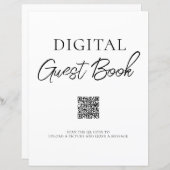 Minimalistisch Digitaal Gastenboek QR Code Sign (Voorkant / Achterkant)