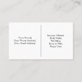  minimalistisch Dog Walker Visitekaartje (Achterkant)