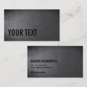Minimalistisch donker tekststructuurdiagram visitekaartje (Voorkant / Achterkant)