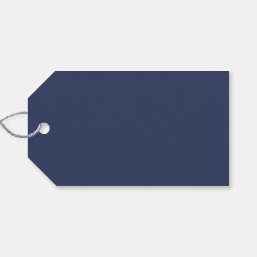 Minimalistisch donkerblauw Navy Blue Script Aangep Cadeaulabel (Achterkant Horizontaal)