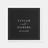 minimalistisch | Donkerzwarte bruiloft Servet (Voorkant)