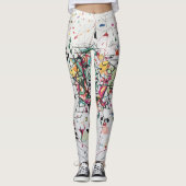 "Minimalistisch Doodle Pad Kerst: Pop kunst abstra Leggings (Voorkant)
