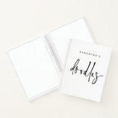 Minimalistisch dopje Naam Zwarte Witte Schets Boek (Binnen)