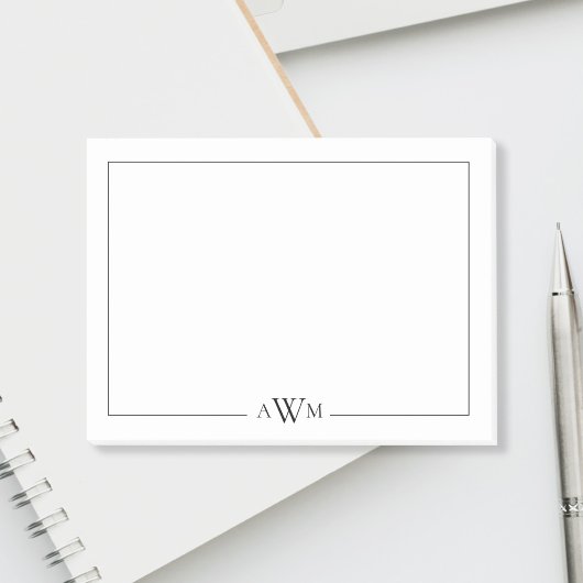 Minimalistisch drieletterig monogram post-it® notes