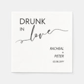 Minimalistisch Drink in Love Black White Modern Pa Servet (Voorkant)