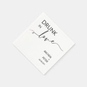 Minimalistisch Drink in Love Black White Modern Pa Servet (Hoek)