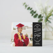 Minimalistisch dubbelzijdig foto Afstuderen Bedankkaart (Staand voorkant)