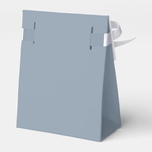 Minimalistisch Dusty Blue Monogram Initiaal Bruilo Bedankdoosjes (Achterkant)