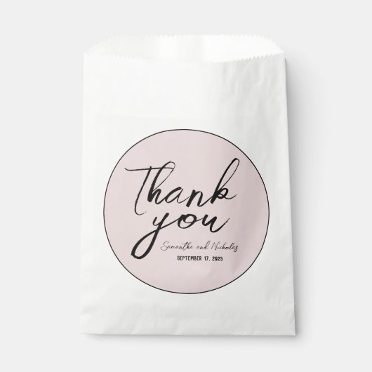 Minimalistisch Dusty Pink Calligraphy Script Bedan Bedankzakje (Voorkant)