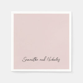 Minimalistisch Dusty Pink kalligrafiescript Servet
