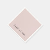 Minimalistisch Dusty Pink kalligrafiescript Servet (Hoek)