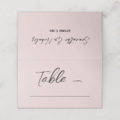 Minimalistisch Dusty Pink Table nummer (Buitenkant ongevouwen)