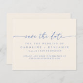 Minimalistisch Ecru Blue-script met budgetbeperkin (Voorkant / Achterkant)