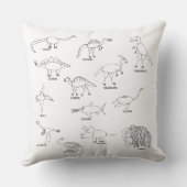 Minimalistisch educatief dinosaurus-Kind Kussen (Achterkant)