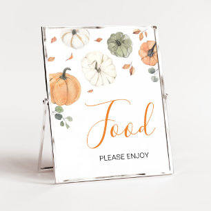 Minimalistisch een beetje pompoen Baby shower eten Poster