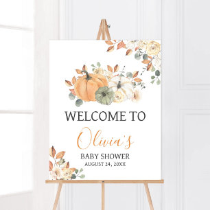 Minimalistisch een beetje pompoen Baby shower welk Poster