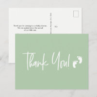 Minimalistisch Eenvoudig Baby shower dank u Groen