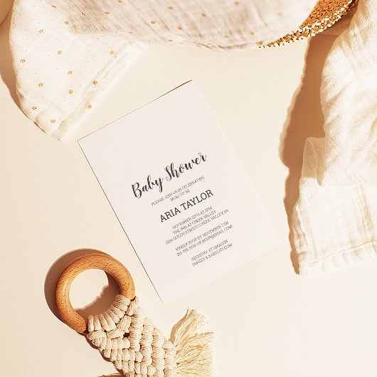 Minimalistisch eenvoudig Baby shower Kaart