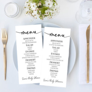 Minimalistisch eenvoudig basis Baby shower voedsel Menu