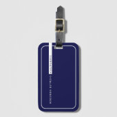 Minimalistisch eenvoudig basis modern blauw bagagelabel (Voorkant (verticaal))