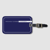 Minimalistisch eenvoudig basis modern blauw bagagelabel (Voorkant (horizontaal))