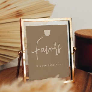 Minimalistisch eenvoudig Beer Baby shower Favors Poster