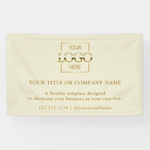 Minimalistisch Eenvoudig Beige Zakelijk Logo Profe Spandoek