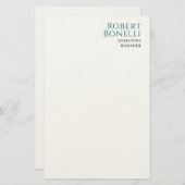 Minimalistisch Eenvoudig Blauw & Wit Modern Uw Naa Briefpapier (Voorkant / Achterkant)