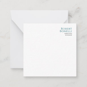 Minimalistisch Eenvoudig Blauw & Wit Modern Uw Naa Notitiekaartje