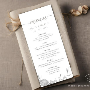 Minimalistisch Eenvoudig Bloemen Boho Bruiloft Men Menu