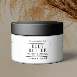 Minimalistisch Eenvoudig Body Butter Skincare Jar Waterfles Etiket