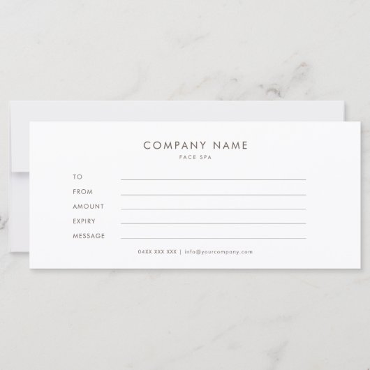 Minimalistisch eenvoudig cadeaucertificaat (Voorkant)