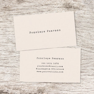 minimalistisch eenvoudig cream met typemachine visitekaartje