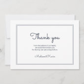 Minimalistisch eenvoudig cursief script bruiloft d bedankkaart (Voorkant)