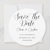 Minimalistisch Eenvoudig Elegant Modern White Save The Date (Voorkant)