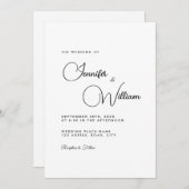 Minimalistisch Eenvoudig Elegant Modern White Wedd Kaart (Voorkant / Achterkant)