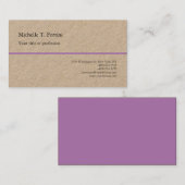Minimalistisch eenvoudig en modern Kraft Plain Visitekaartje (Voorkant / Achterkant)