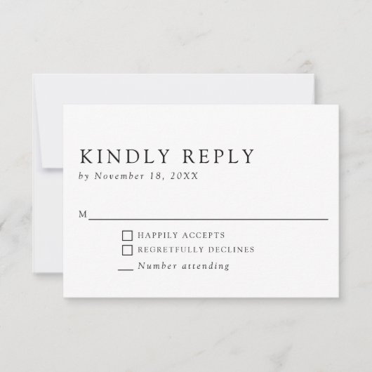 Minimalistisch eenvoudig en schoon antwoord (Voorkant)