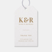 Minimalistisch Eenvoudig goud en wit dennengoed vo Cadeaulabel (Voorkant)