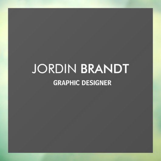 Minimalistisch eenvoudig grijs bedrijf raamsticker (Vel 3)