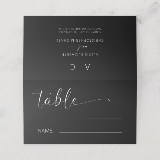 Minimalistisch eenvoudig huwelijkstafelnummer (Buitenkant ongevouwen)