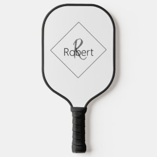 Minimalistisch eenvoudig logo zwart-wit pickleball paddle
